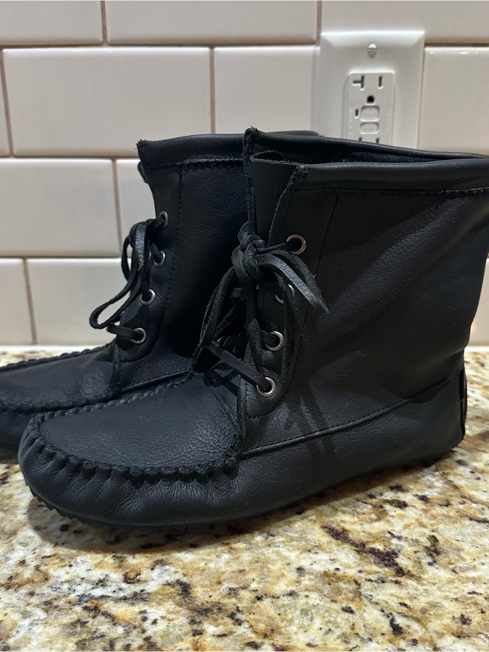 Manitobah Mukluks - Women’s Black Moccasin Boots - Classic Lace-Up Comfort
